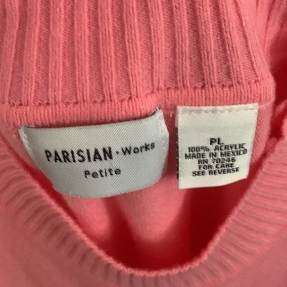PARISIAN WORKS Vintage 80s Vtg Alight Coral Pink Jumper From Parisians Pl. - Picture 7 of 7